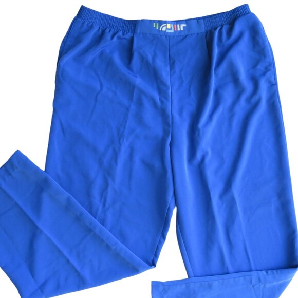 Vintage Brenda Goode Womens L Blue Elastic Waist Pull-On Pants Pockets Modest - Picture 10 of 16